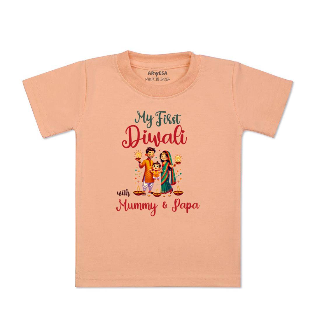 Arvesa Design-1753 Diwali My First Baby Boy and Baby Girl Dress .