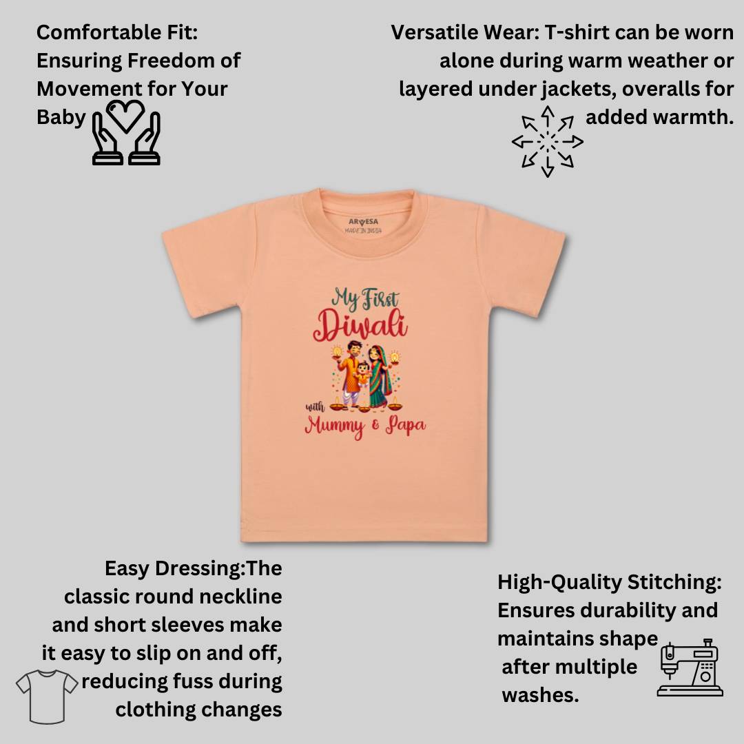 Arvesa Design-1753 Diwali My First Baby Boy and Baby Girl Dress .