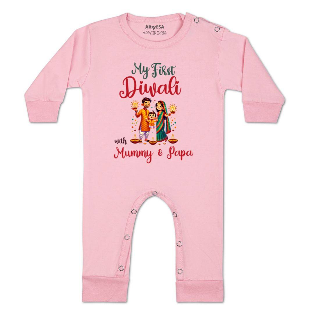 Arvesa Design-1753 Diwali My First Baby Boy and Baby Girl Dress .