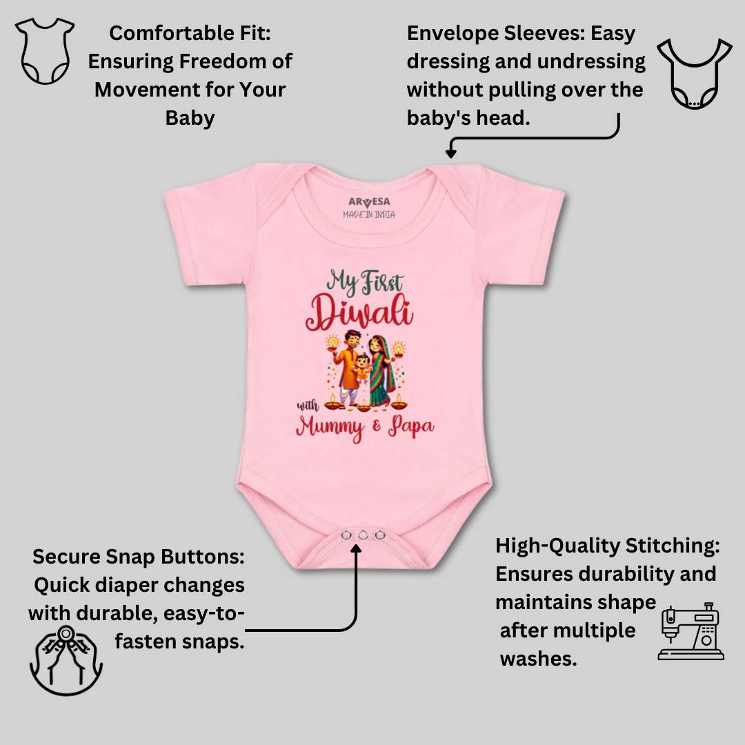 Arvesa Design-1753 Diwali My First Baby Boy and Baby Girl Dress .