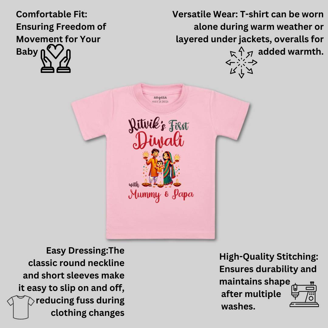 Arvesa My First Diwali Baby Boy & Girl Dress