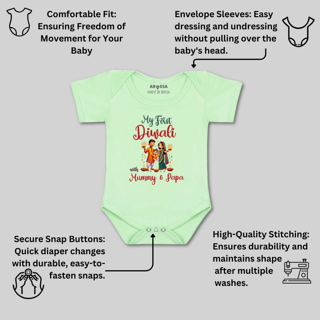 Arvesa Design-1753 Diwali My First Baby Boy and Baby Girl Dress .