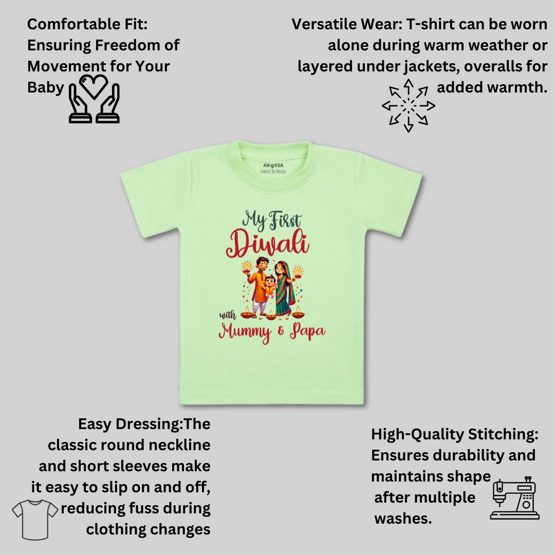 Arvesa Design-1753 Diwali My First Baby Boy and Baby Girl Dress .
