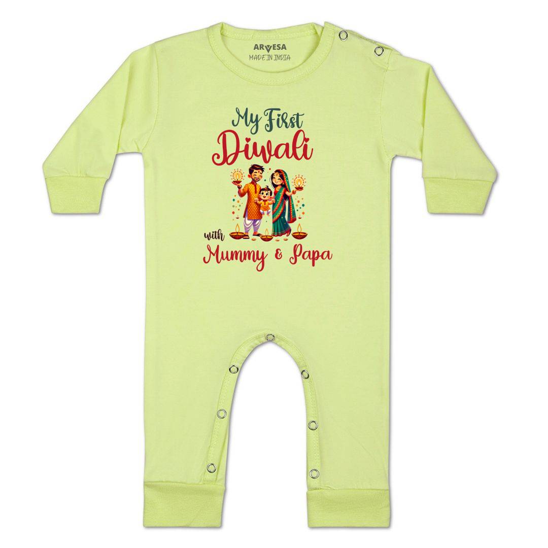 Arvesa Design-1753 Diwali My First Baby Boy and Baby Girl Dress .