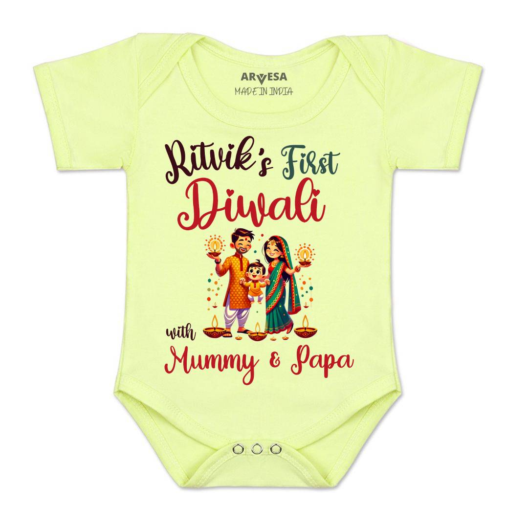 Arvesa My First Diwali Baby Boy & Girl Dress
