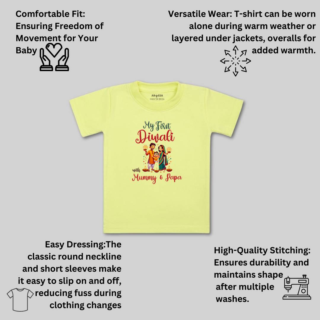 Arvesa Design-1753 Diwali My First Baby Boy and Baby Girl Dress .