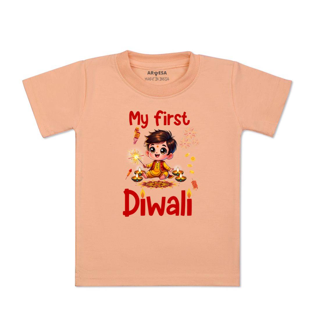Arvesa Design-1755 Diwali My First Baby Boy and Baby Girl Dress .