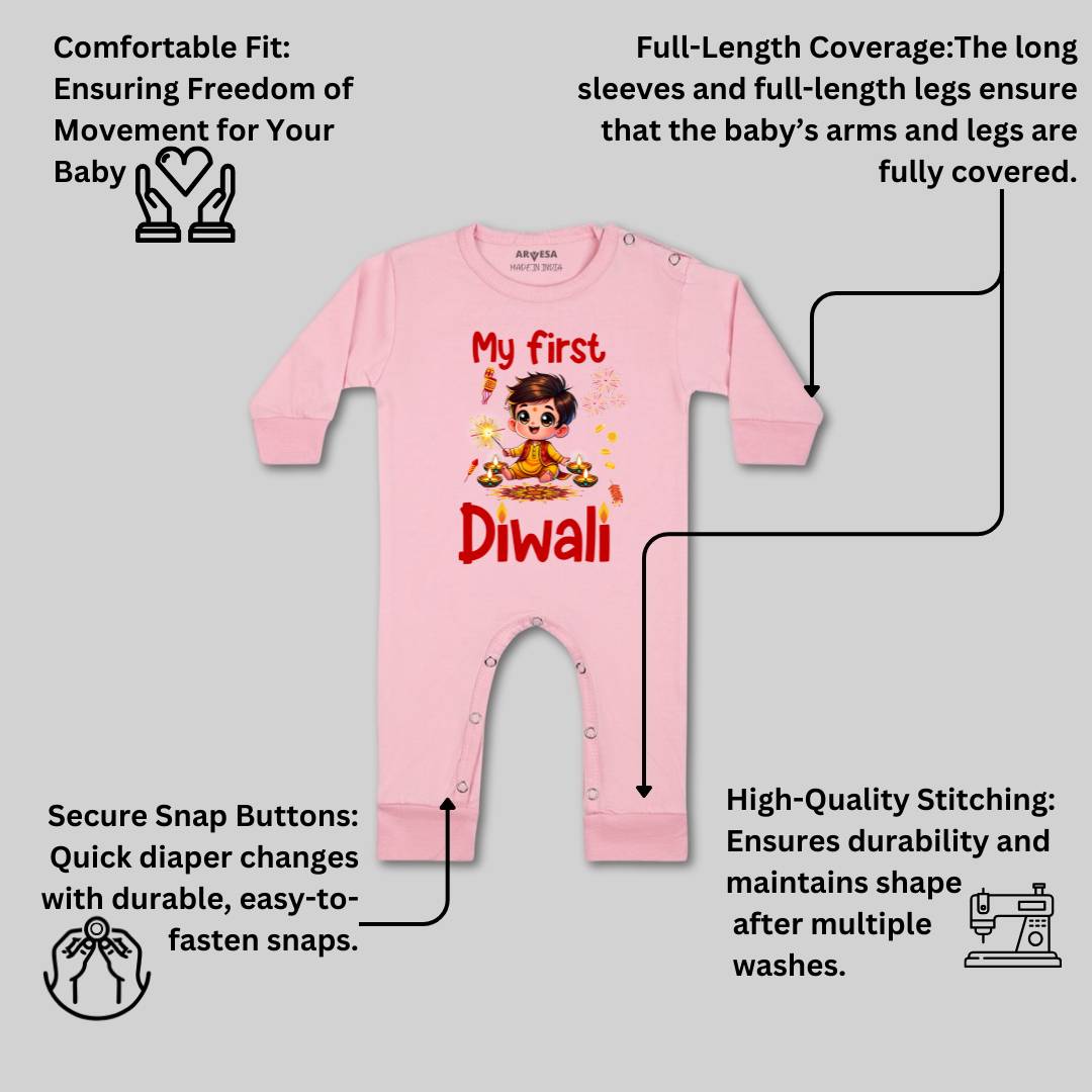 Arvesa Design-1755 Diwali My First Baby Boy and Baby Girl Dress .