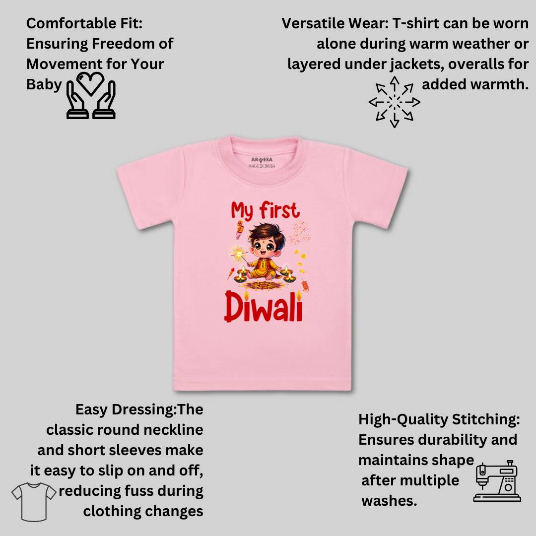 Arvesa Design-1755 Diwali My First Baby Boy and Baby Girl Dress .