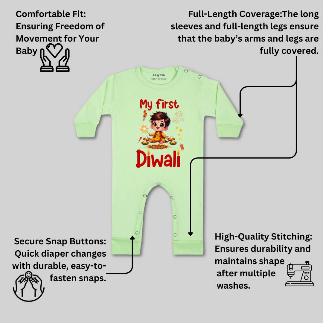 Arvesa Design-1755 Diwali My First Baby Boy and Baby Girl Dress .