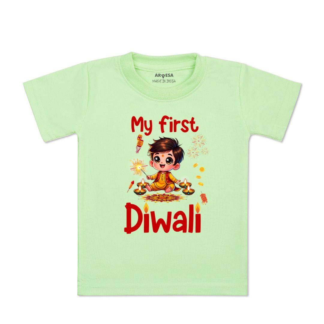 Arvesa Design-1755 Diwali My First Baby Boy and Baby Girl Dress .