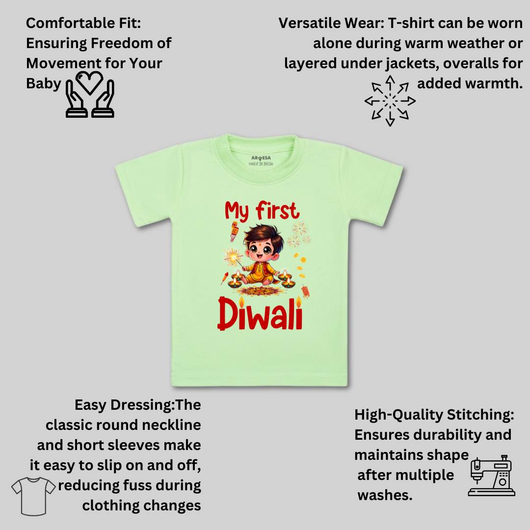 Arvesa Design-1755 Diwali My First Baby Boy and Baby Girl Dress .