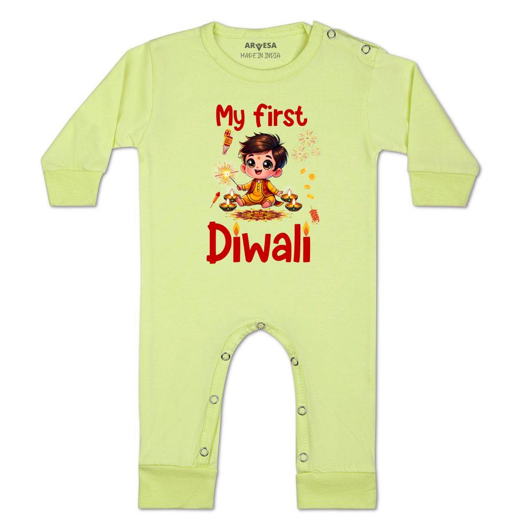 Arvesa Design-1755 Diwali My First Baby Boy and Baby Girl Dress .