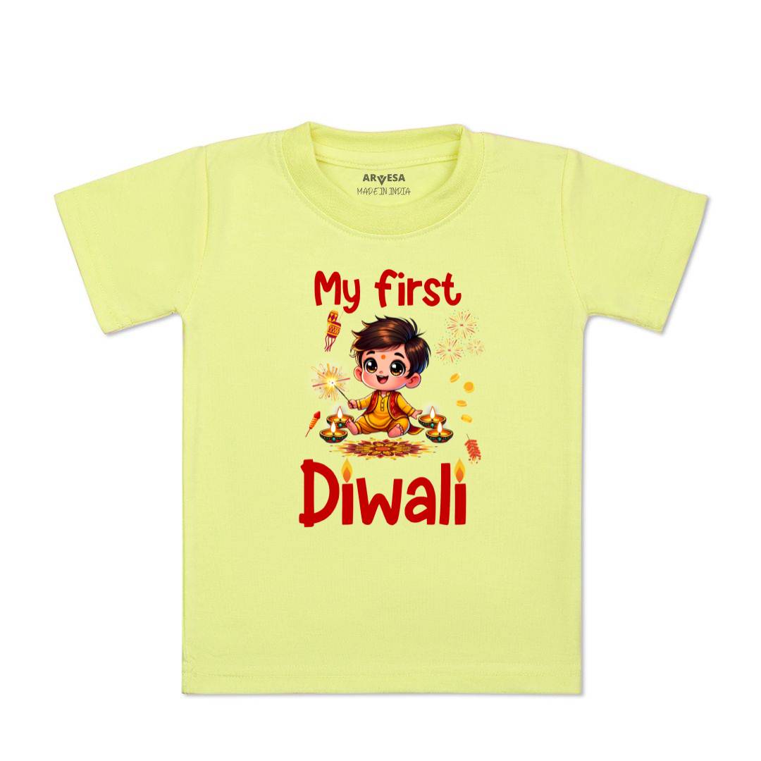 Arvesa Design-1755 Diwali My First Baby Boy and Baby Girl Dress .