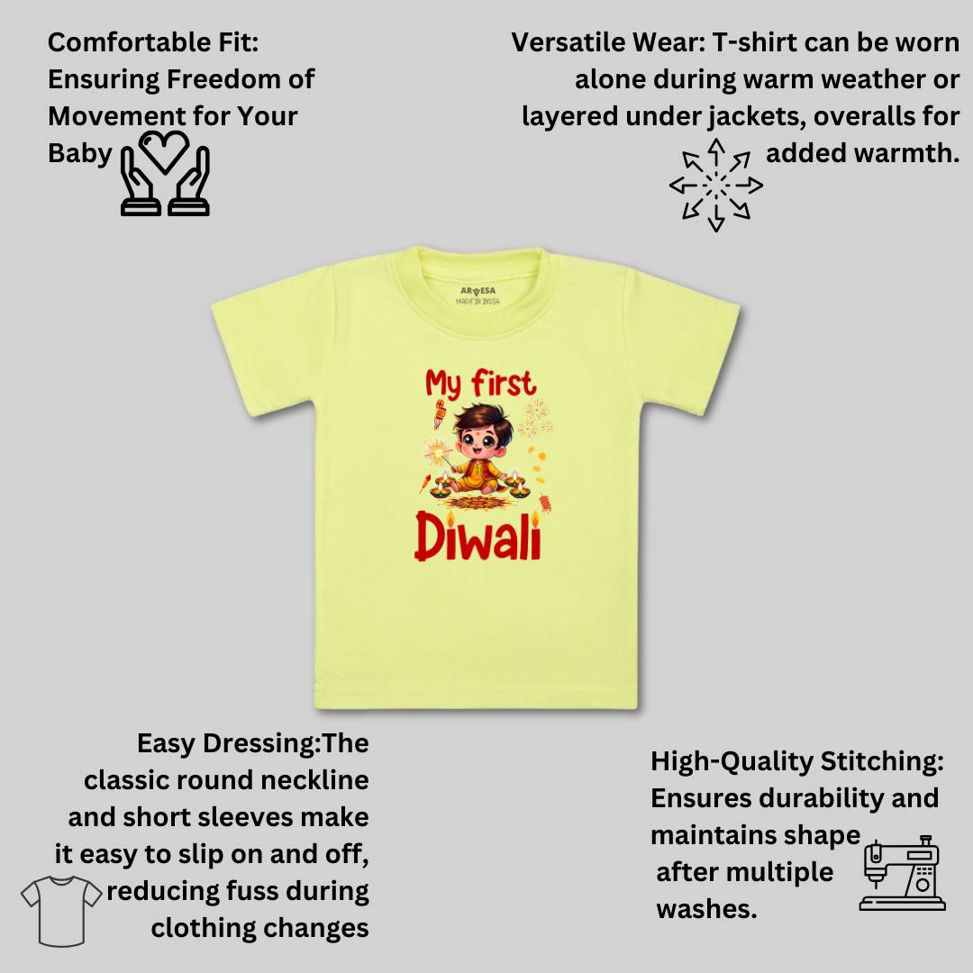 Arvesa Design-1755 Diwali My First Baby Boy and Baby Girl Dress .