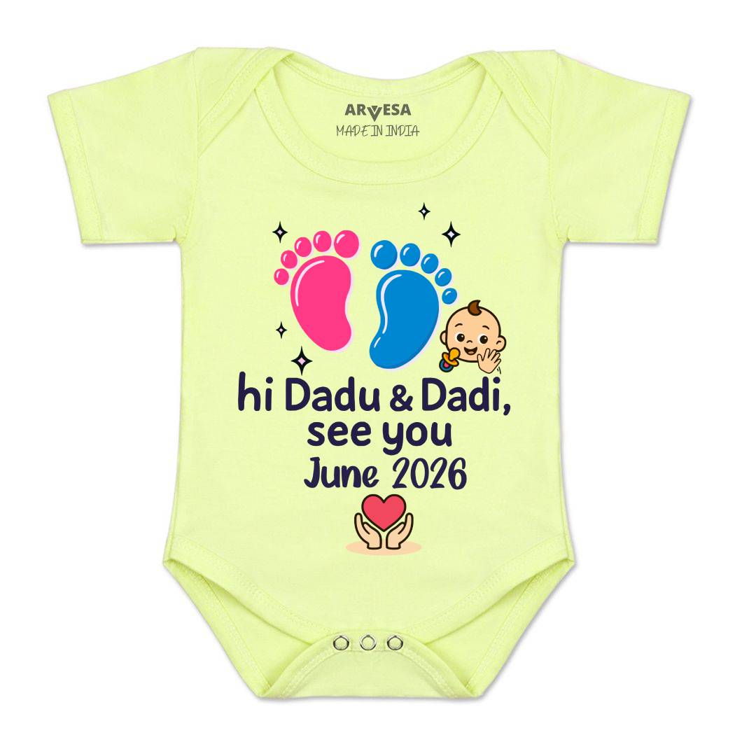 Arvesa Hi Dadu & Dadi See You Soon Baby Boy & Girl Dress