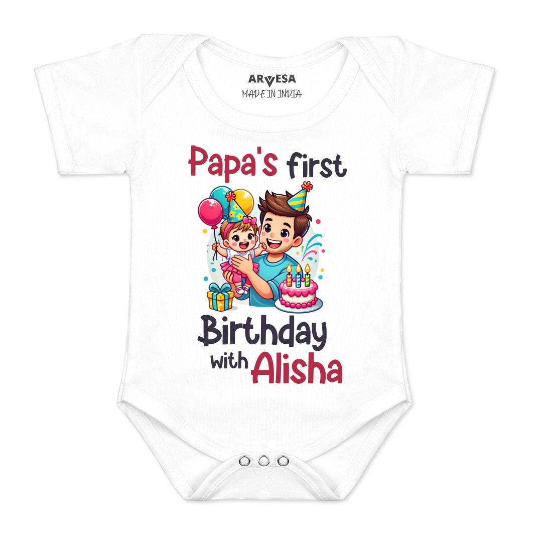 Arvesa Papa First Birthday With Me Baby Boy & Girl Dress