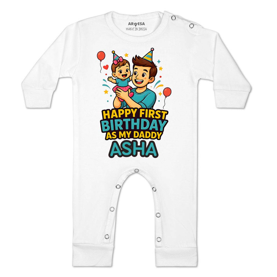 Arvesa Happy First Birthday As My Daddy Baby Boy & Girl Dress