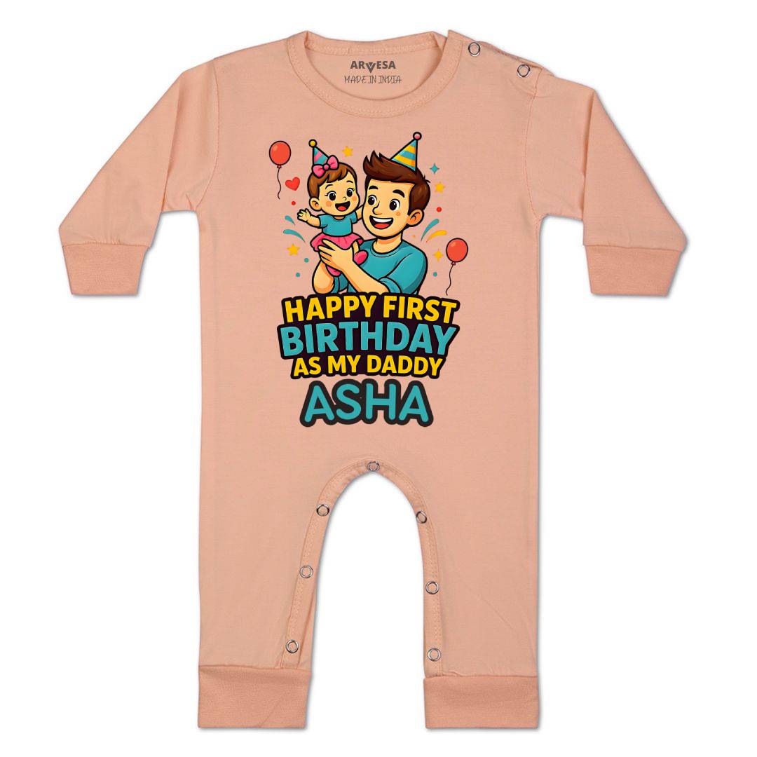 Arvesa Happy First Birthday As My Daddy Baby Boy & Girl Dress