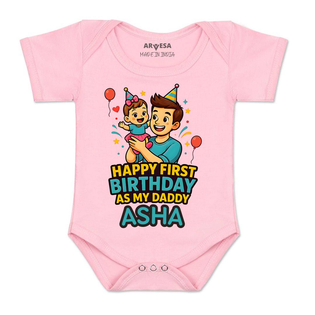 Arvesa Happy First Birthday As My Daddy Baby Boy & Girl Dress