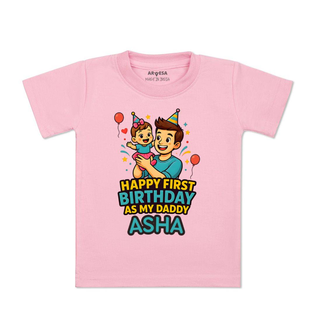 Arvesa Happy First Birthday As My Daddy Baby Boy & Girl Dress