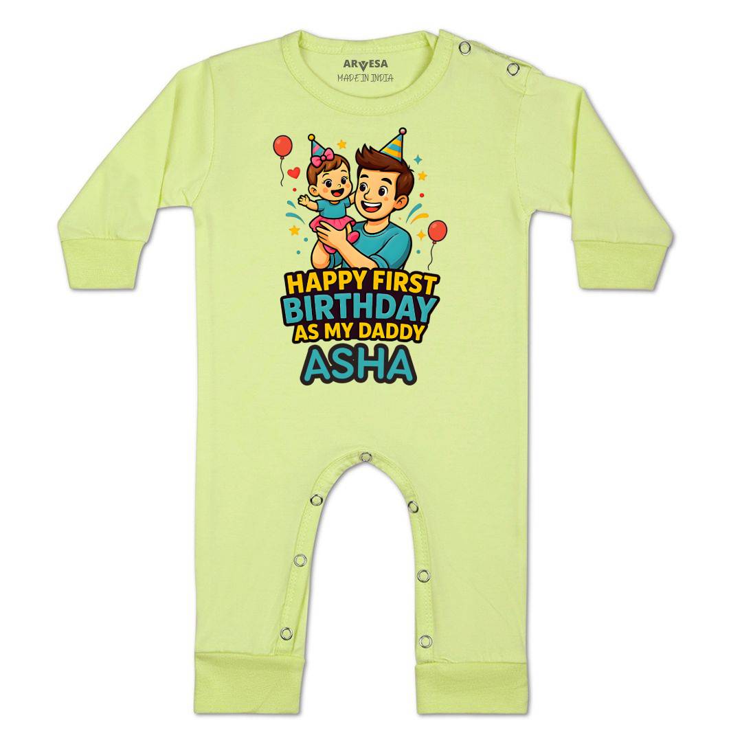 Arvesa Happy First Birthday As My Daddy Baby Boy & Girl Dress