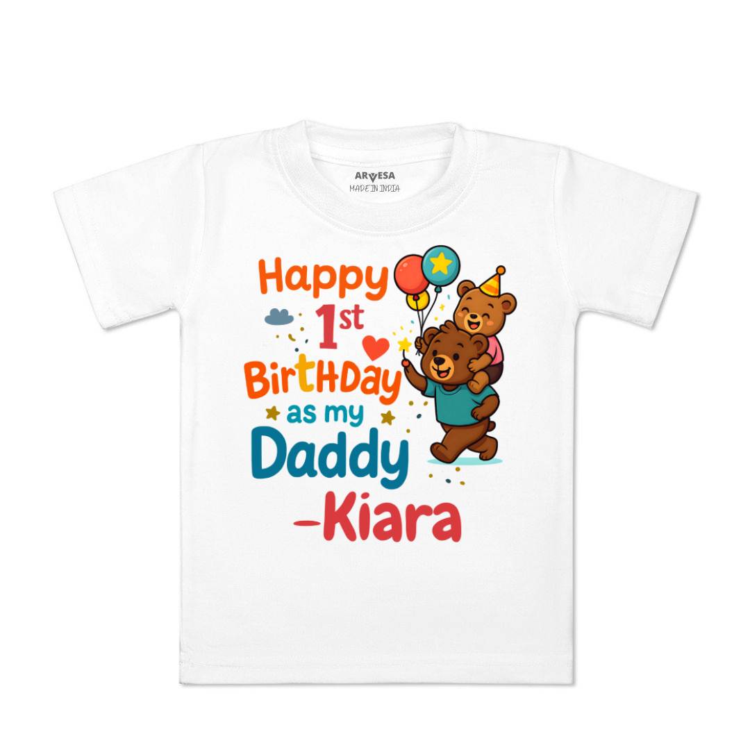 Arvesa Happy First Birthday As My Daddy Baby Boy & Girl Dress