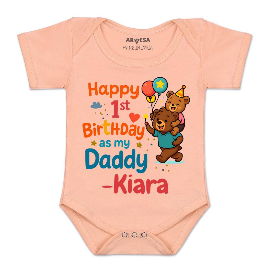 Arvesa Happy First Birthday As My Daddy Baby Boy & Girl Dress