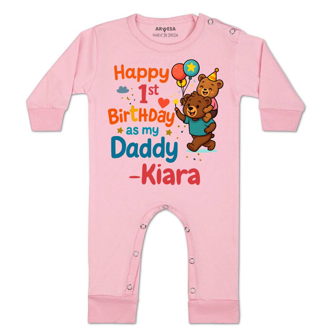 Arvesa Happy First Birthday As My Daddy Baby Boy & Girl Dress