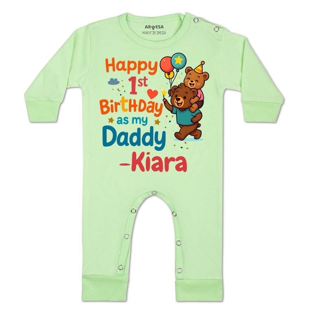 Arvesa Happy First Birthday As My Daddy Baby Boy & Girl Dress