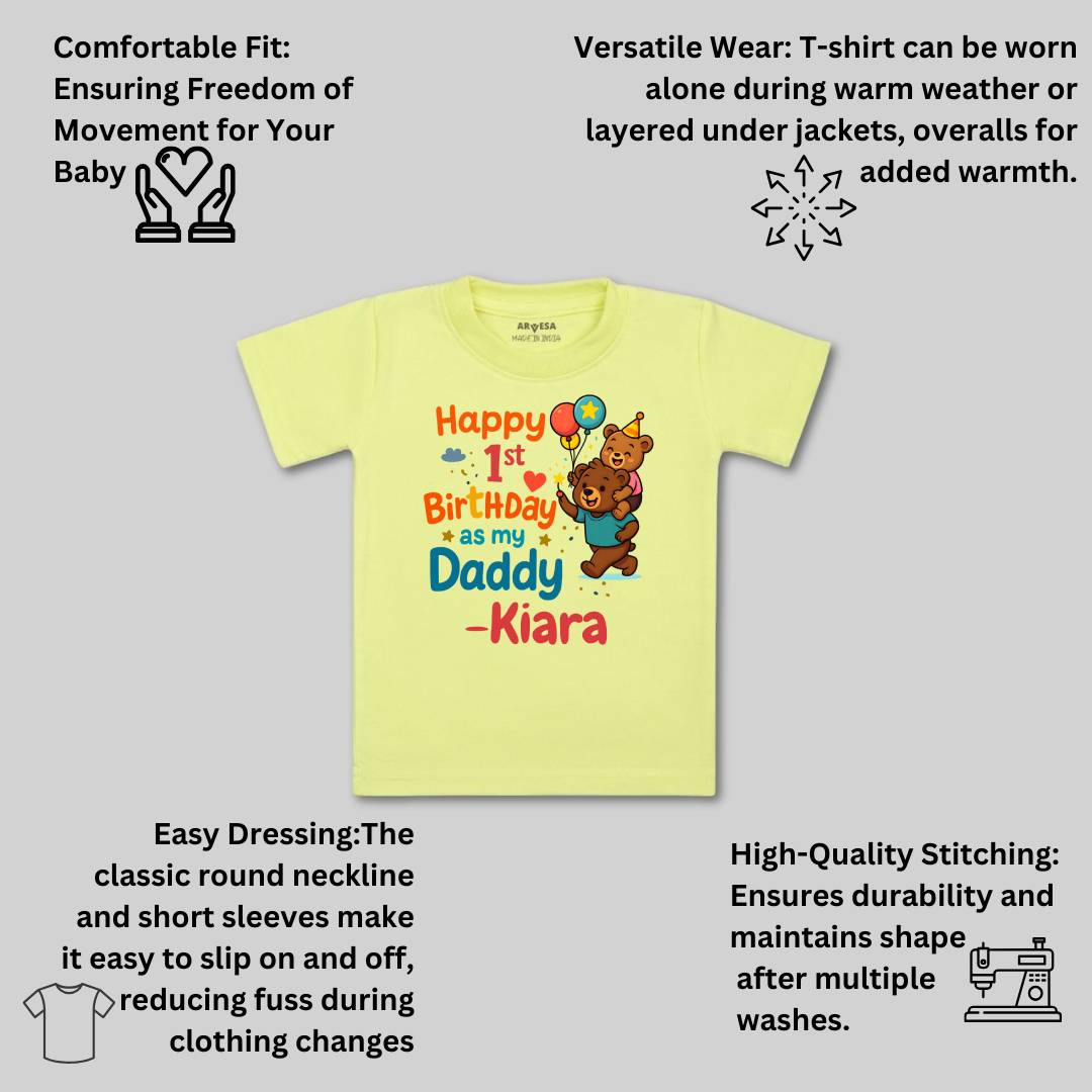 Arvesa Happy First Birthday As My Daddy Baby Boy & Girl Dress