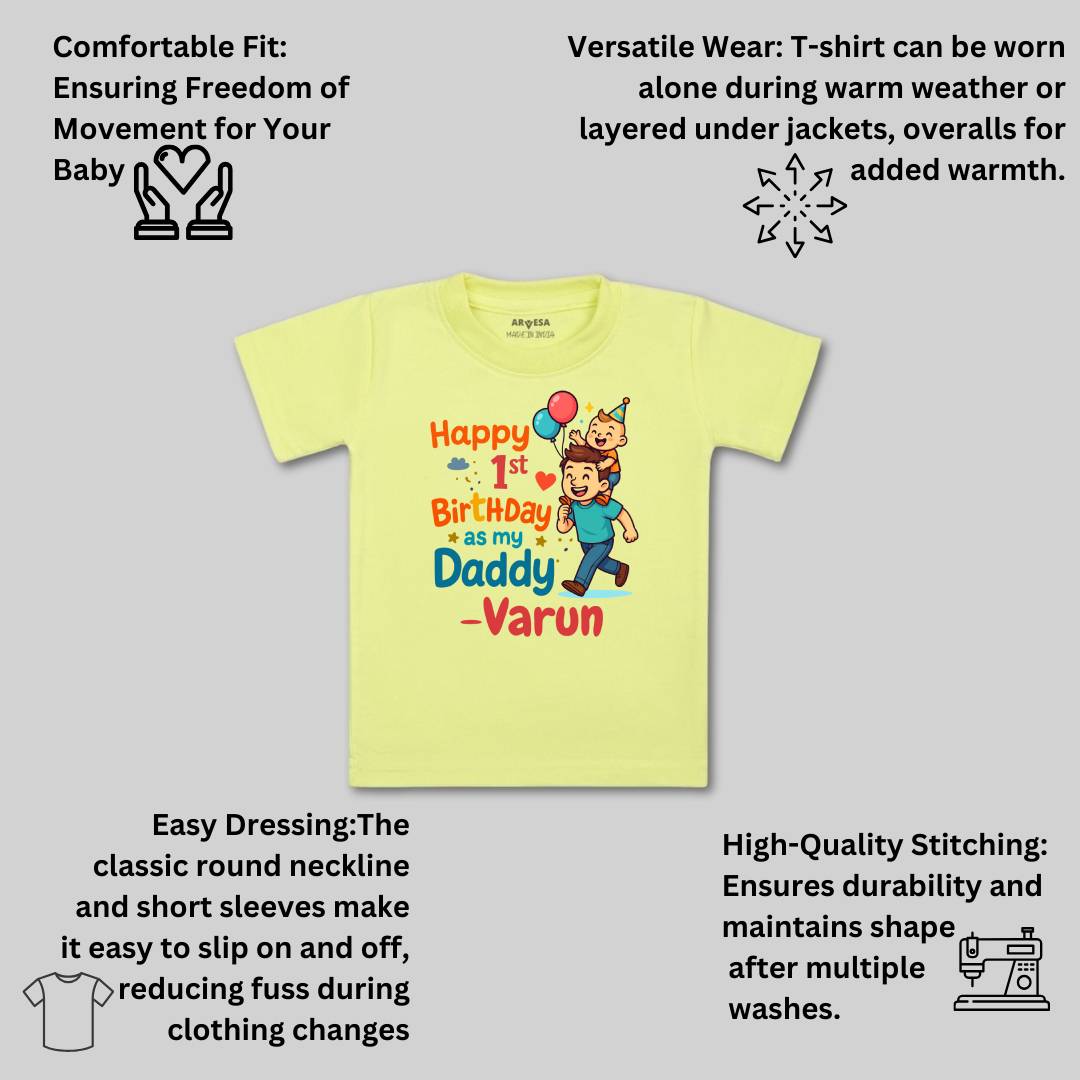 Arvesa Happy First Birthday As My Daddy Baby Boy & Girl Dress