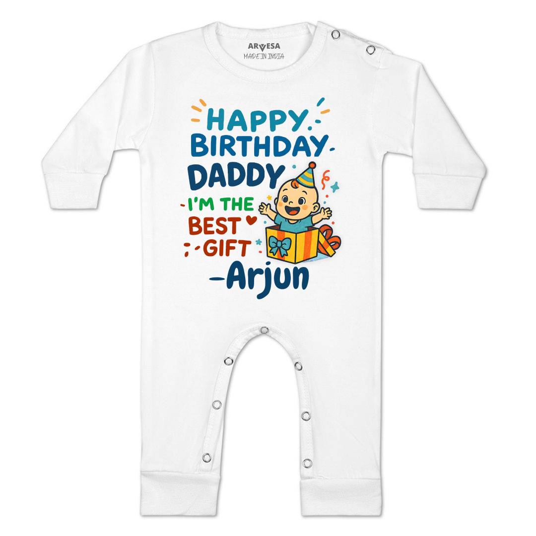 Arvesa Happy Birthday Daddy I'm The Best Gift Baby Boy & Girl Dress