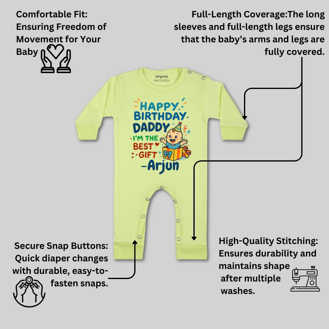 Arvesa Happy Birthday Daddy I'm The Best Gift Baby Boy & Girl Dress