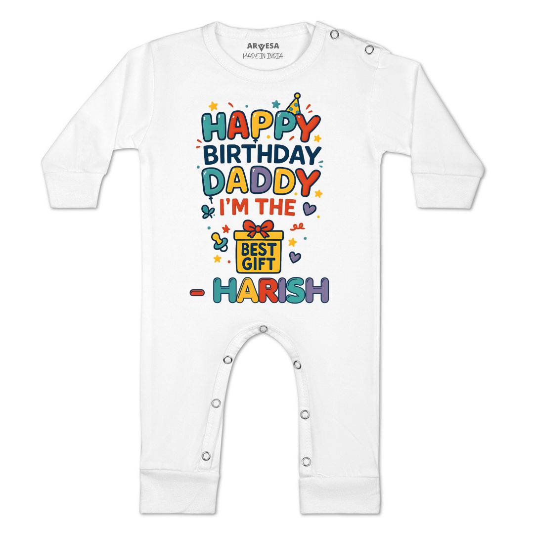 Arvesa Happy Birthday Daddy I'm The Best Gift Baby Boy & Girl Dress