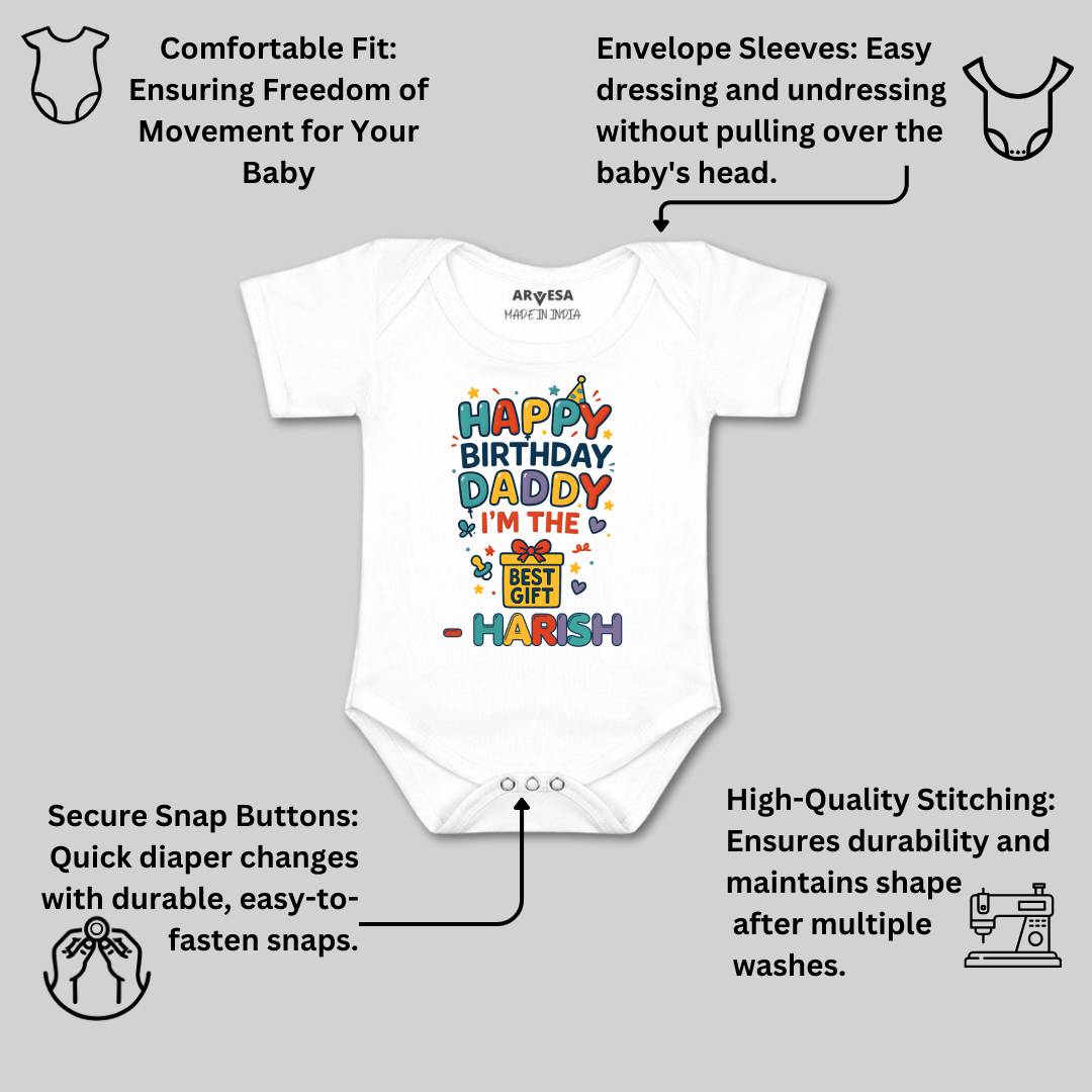 Arvesa Happy Birthday Daddy I'm The Best Gift Baby Boy & Girl Dress