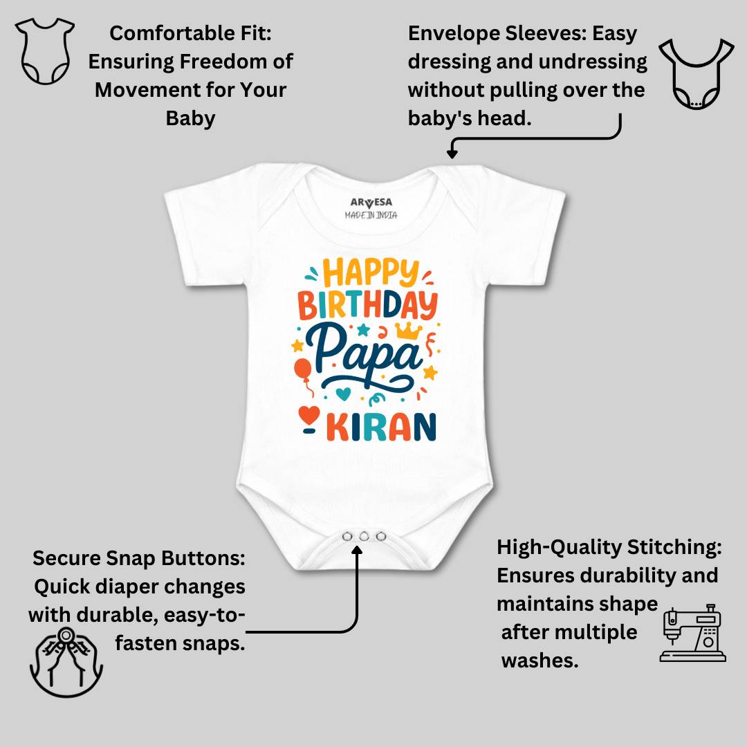 Arvesa Happy Birthday Papa Baby Boy & Girl Dress
