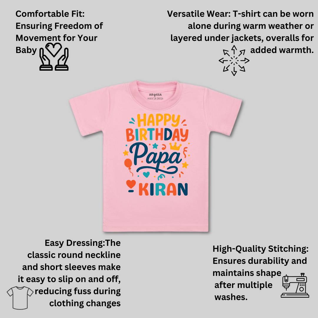 Arvesa Happy Birthday Papa Baby Boy & Girl Dress