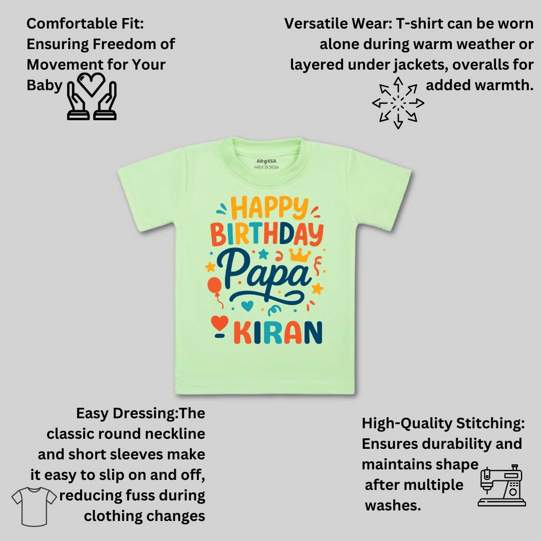 Arvesa Happy Birthday Papa Baby Boy & Girl Dress