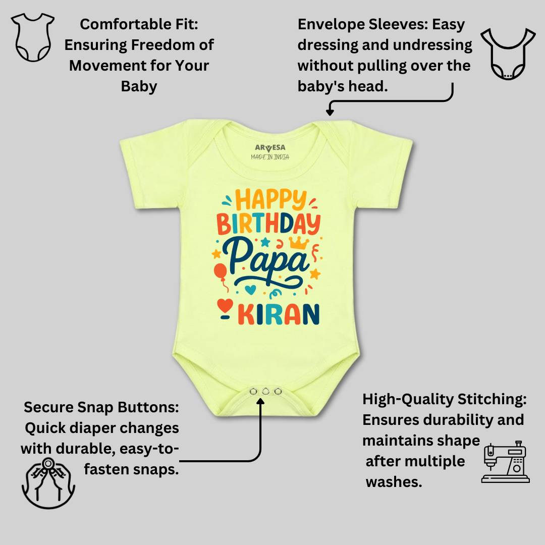 Arvesa Happy Birthday Papa Baby Boy & Girl Dress