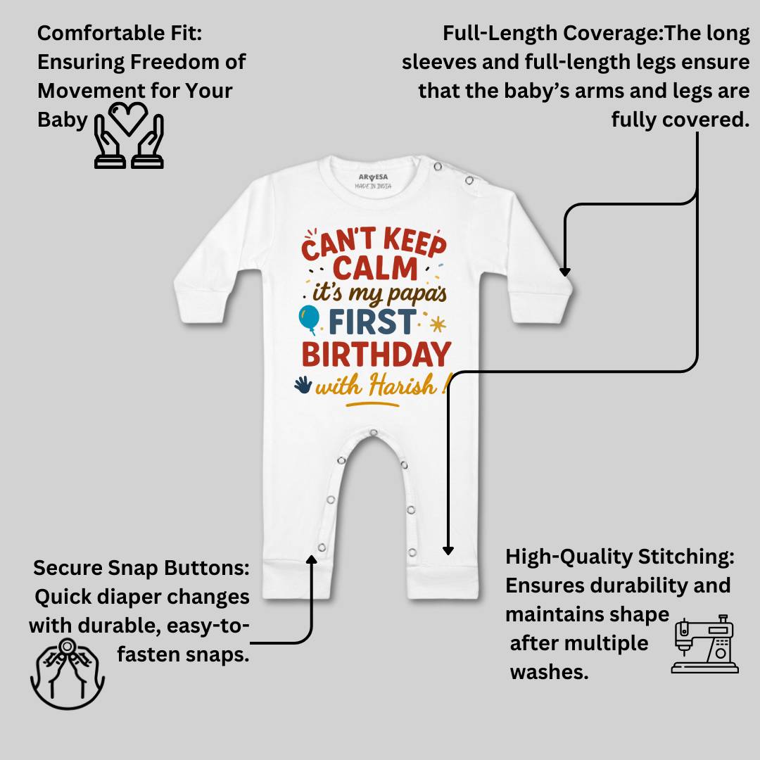 Arvesa Cant Keep Calm Its My Papa First Birthday Baby Boy & Girl Dress