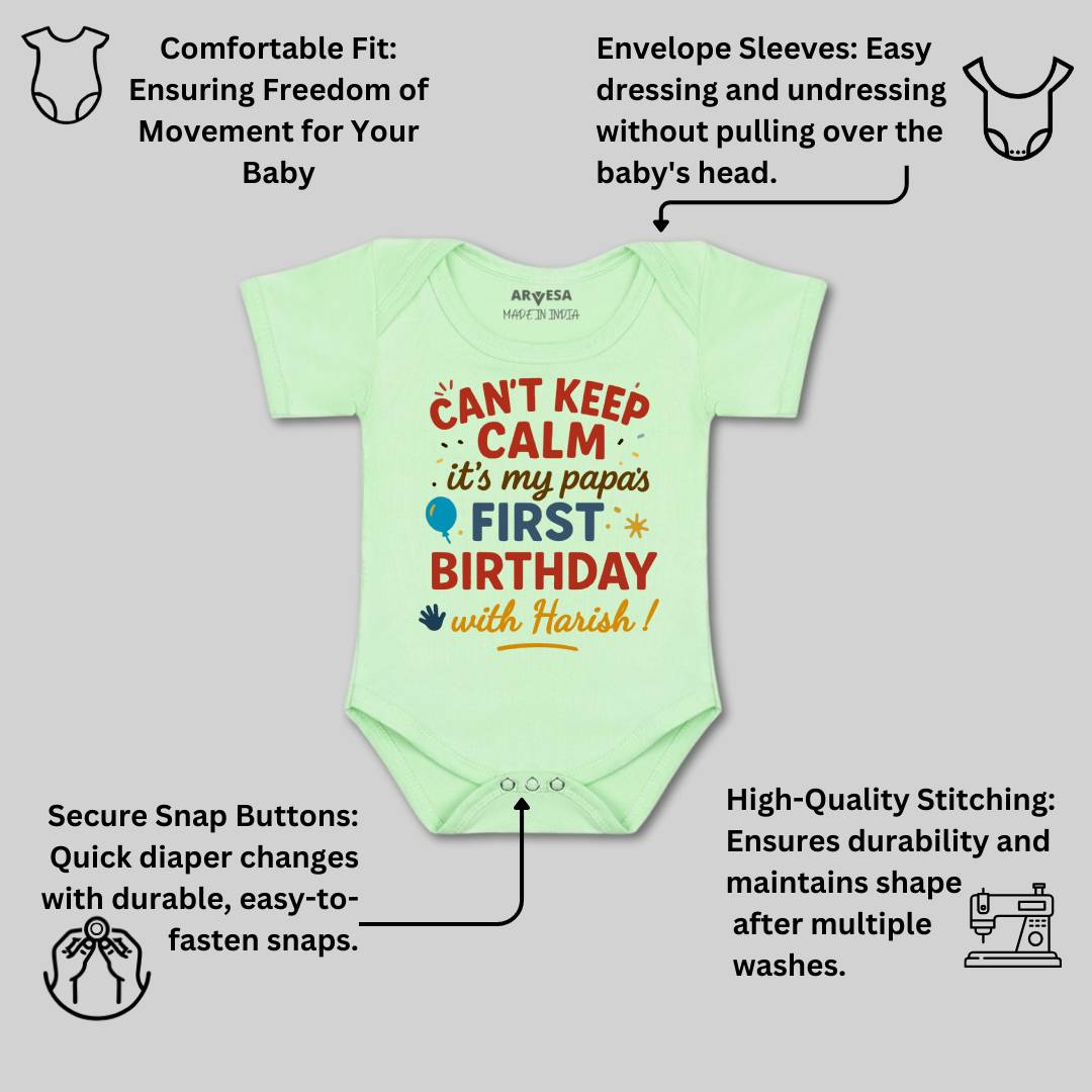 Arvesa Cant Keep Calm Its My Papa First Birthday Baby Boy & Girl Dress