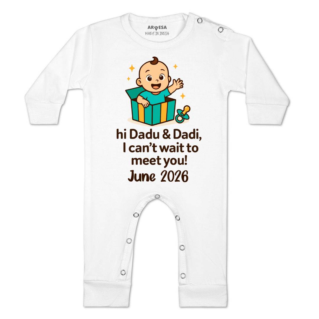 Arvesa Dadu Dadi Cant Wait To Meet You Baby Boy & Girl Dress