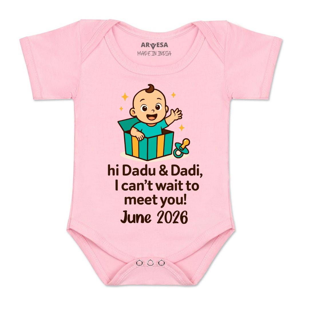 Arvesa Dadu Dadi Cant Wait To Meet You Baby Boy & Girl Dress