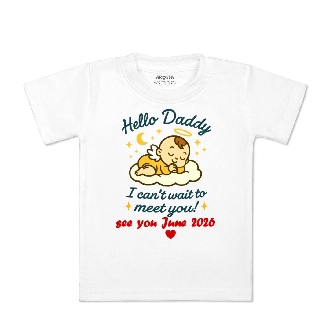 Arvesa Hello Daddy I can't Wait To Meet You Baby Boy & Girl Dress