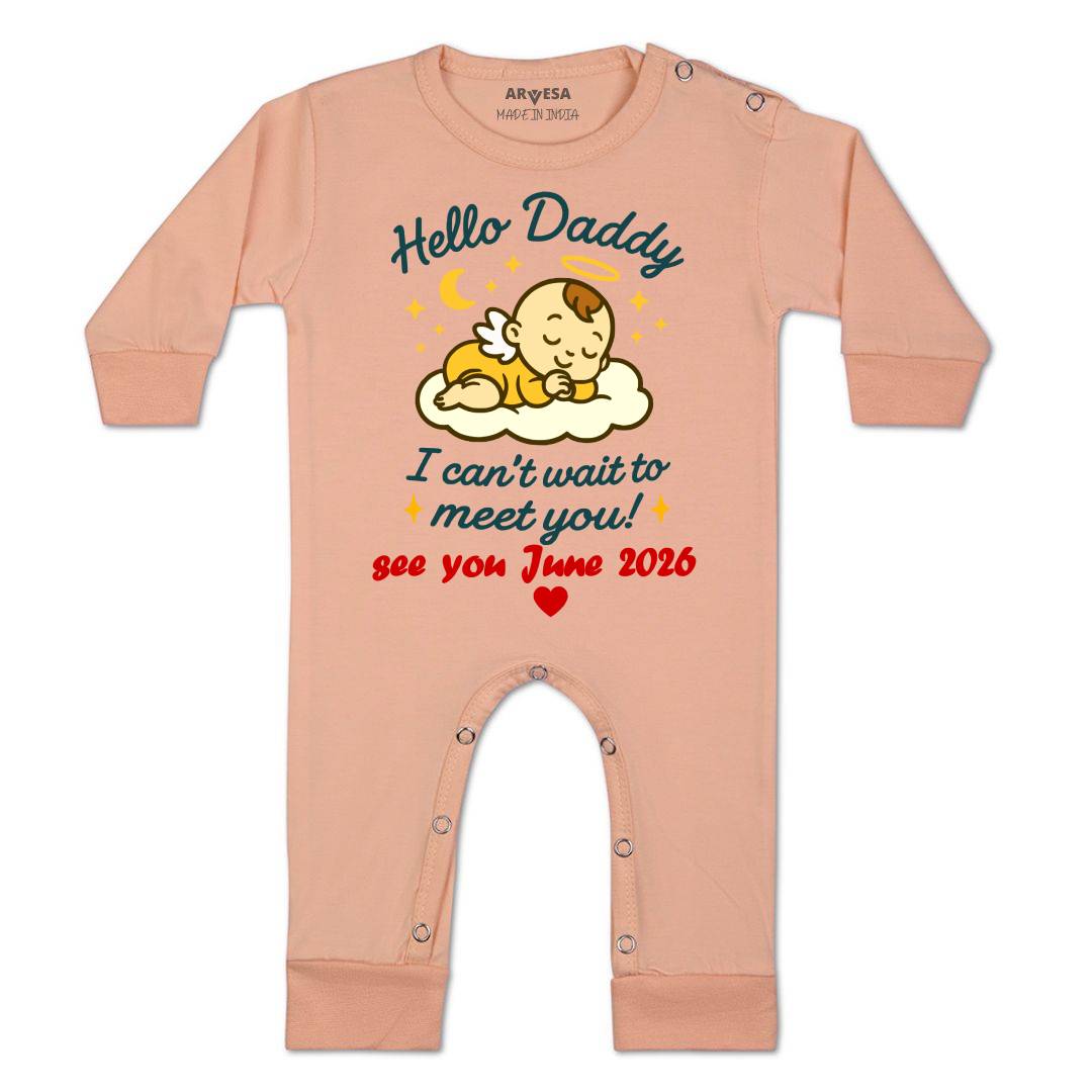 Arvesa Hello Daddy I can't Wait To Meet You Baby Boy & Girl Dress