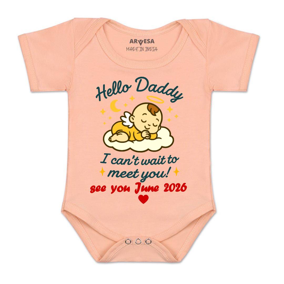 Arvesa Hello Daddy I can't Wait To Meet You Baby Boy & Girl Dress