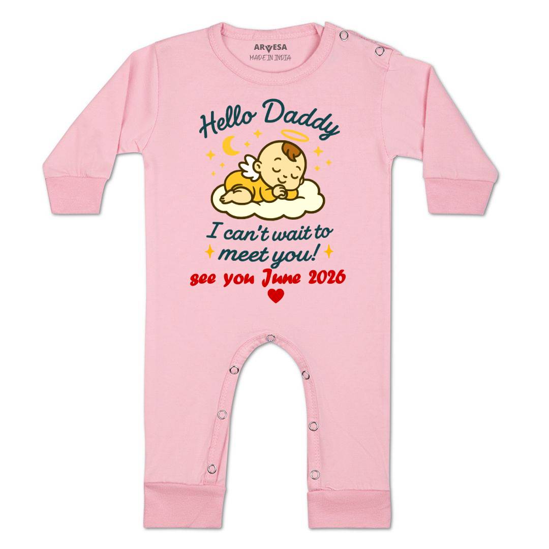 Arvesa Hello Daddy I can't Wait To Meet You Baby Boy & Girl Dress
