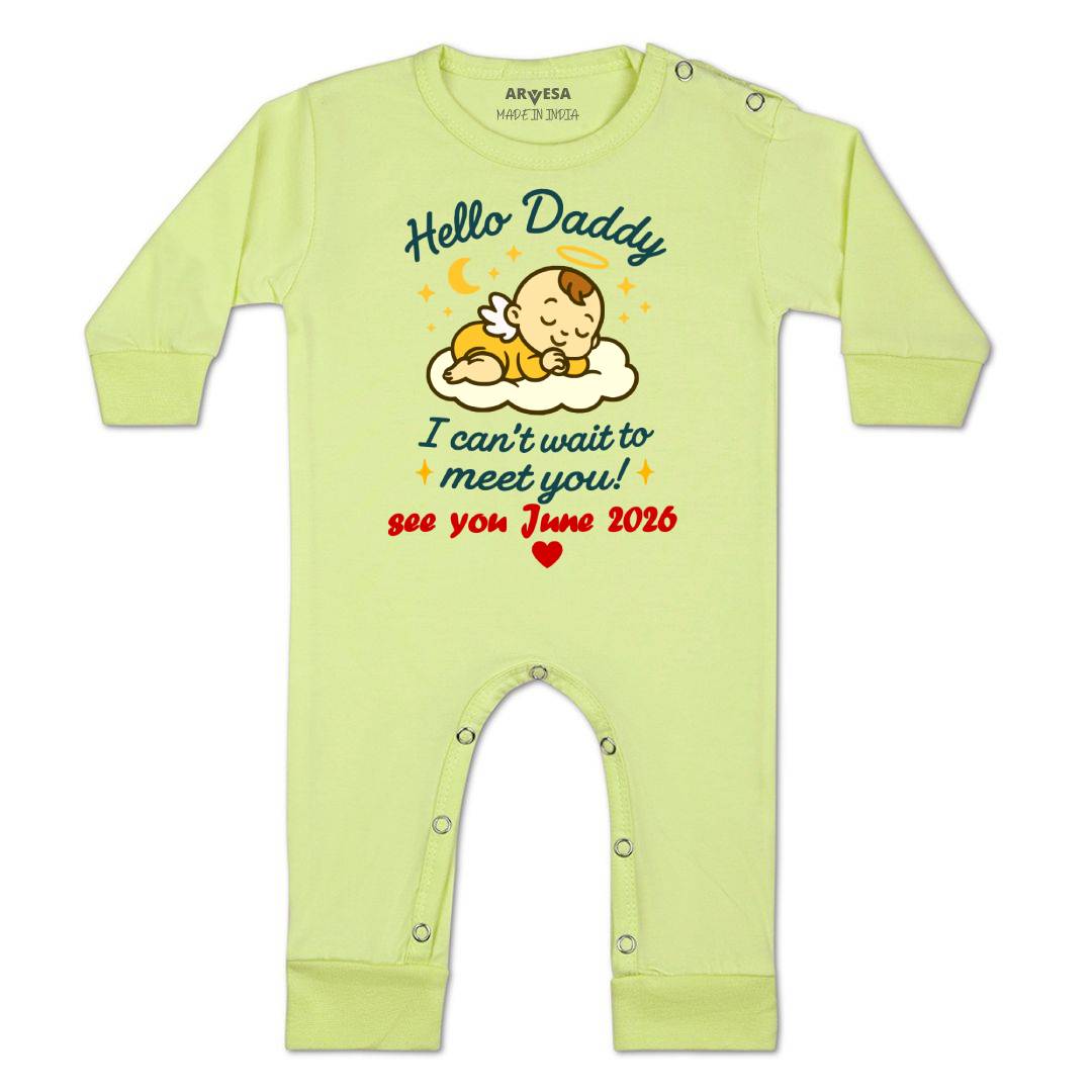 Arvesa Hello Daddy I can't Wait To Meet You Baby Boy & Girl Dress