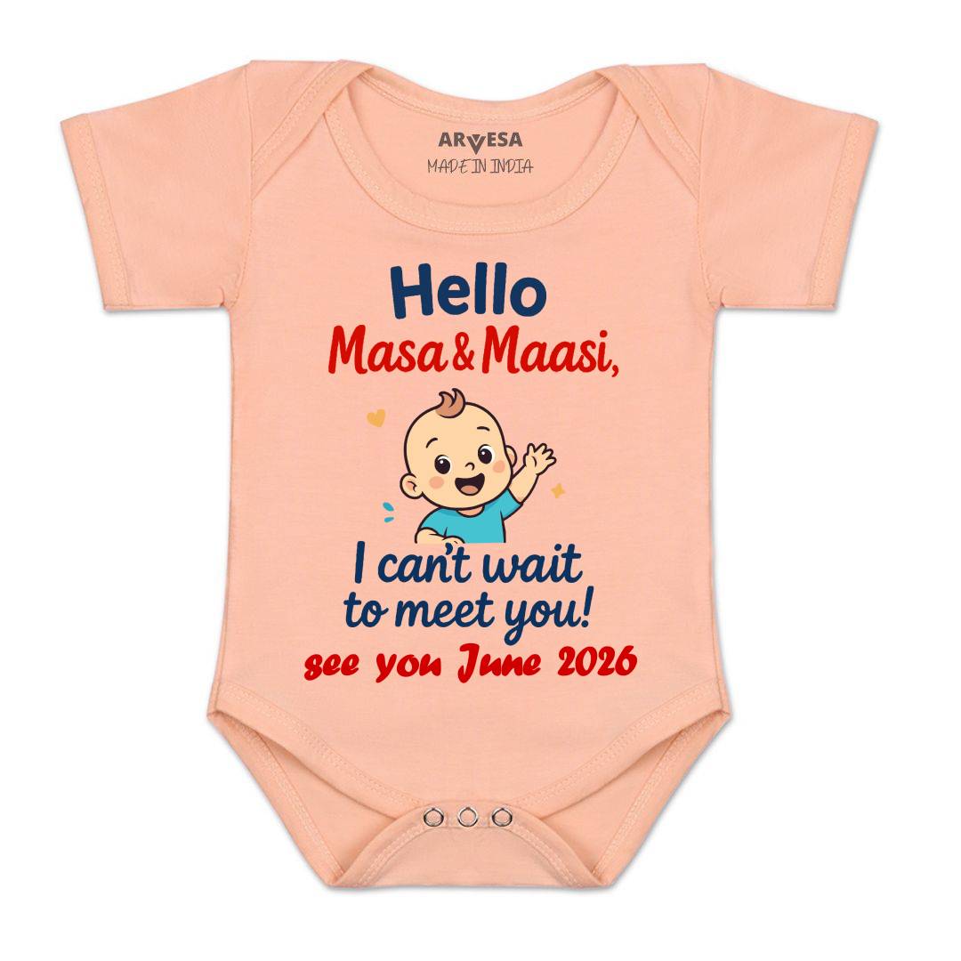 Arvesa Hello Maasi I can't Wait To Meet You Baby Boy & Girl Dress